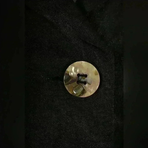 1990's KENZO Cupro Rayon Metallic Fitted Goth Tuxedo Point Blazer France 2/4US - Picture 5 of 5